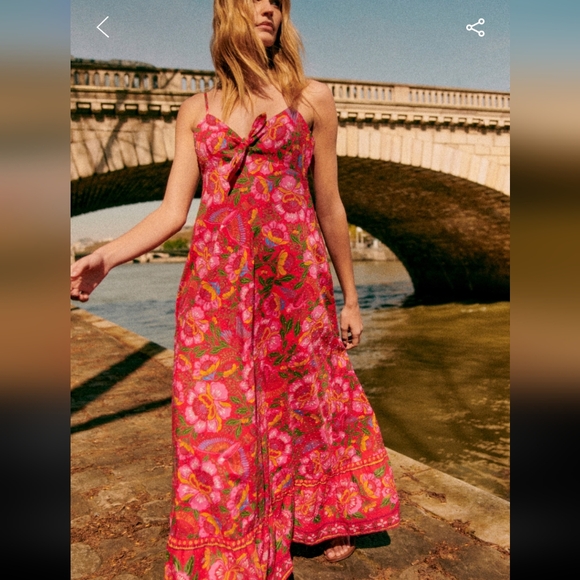 Sezane Pink Floral Maxi Dress - Picture 6 of 15